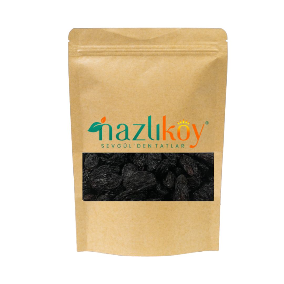 Aytac Kilis Karası çekirdekli üzüm 400 gr, taze ve olgun, mor renkli, üzüm taneleriyle dolu bir gıda ürünü.