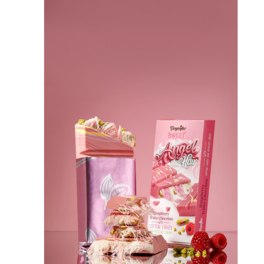 Beyoğlu Pişmaniyeli & Antep Fıstıklı Frambuazlı Beyaz Çikolata 170 Gr