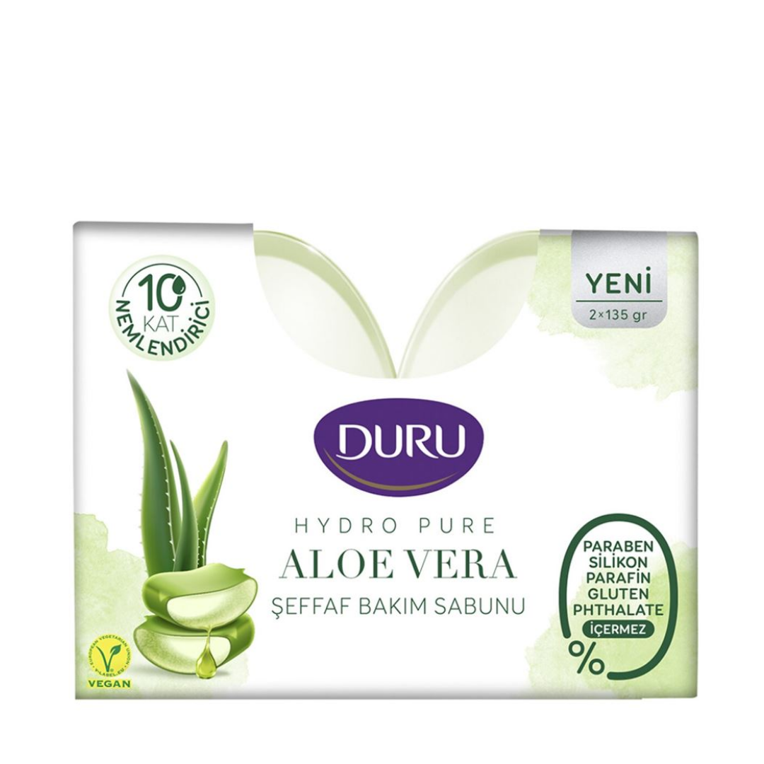 Duru Hydro Pure Şeffaf Bakım Sabun Aloe Vera 2X135Gr