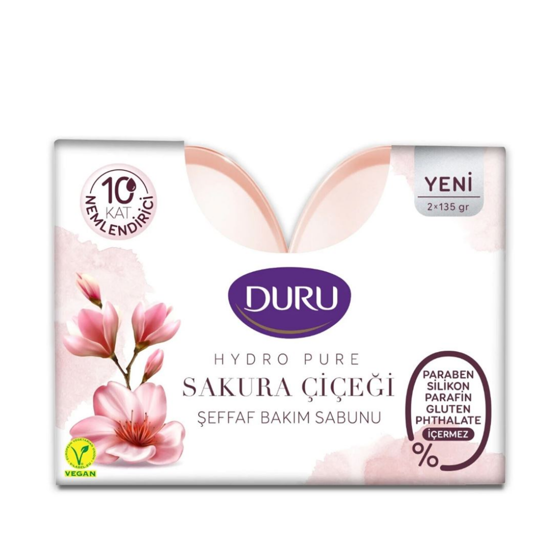 Duru Hydro Pure Şeffaf Bakım Sabun Sakura Çiçeği 2X135Gr