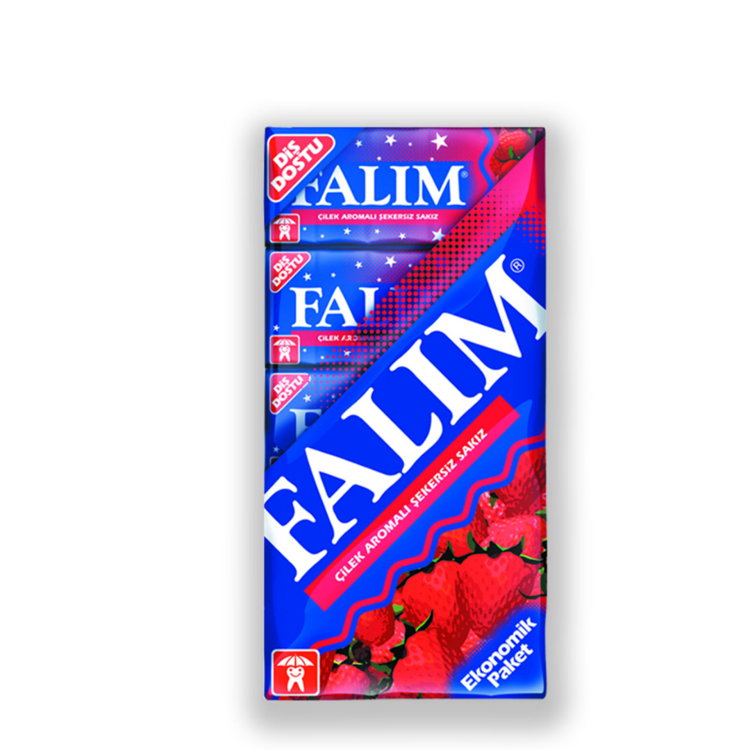 Falım Çilek Aromalı Şekersiz Sakız 5’li Paket X 20 (100 ADET)