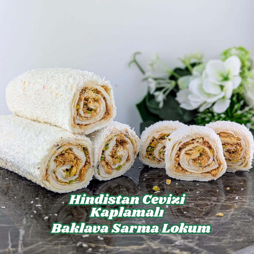 Hindistan Cevizi Kaplamalı Baklava Sarma Lokum 500gr