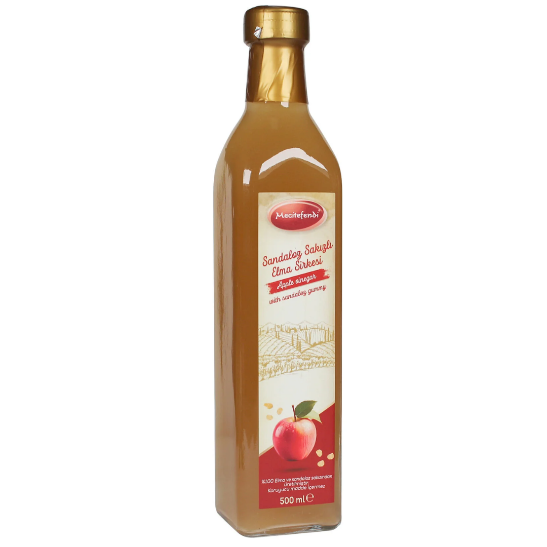 Nazlikoy Sakızlı Elma Sirkesi, 500 ml şişe, doğal ve ferahlatıcı elma ve sakız aromasıyla hazırlanan elma sirkesi.