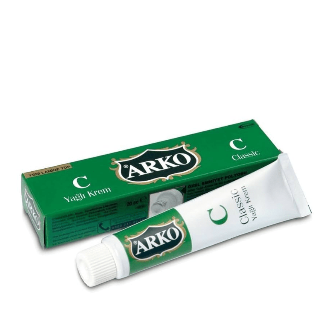 Aytac Arko Klasik Yağlı Krem Tüp 20ml, saç bakım kremi, tüp formunda, beyaz ve mavi ambalajlı.