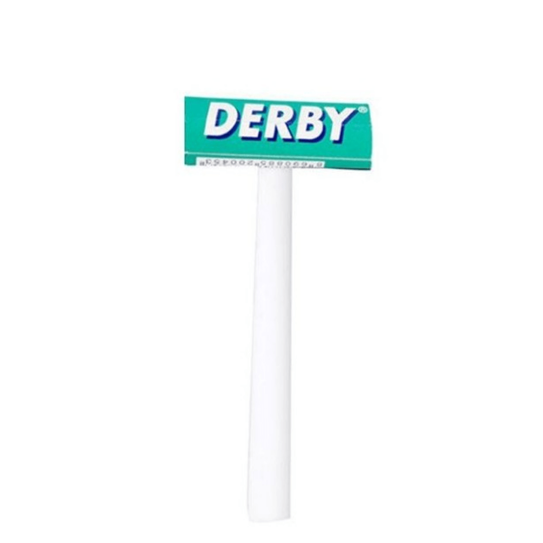 Aytac Derby tekli tıraş bıçağı 2 adet, paslanmaz çelik tıraş bıçağı, yuvarlak tutma sapıyla, detaylı görünüm