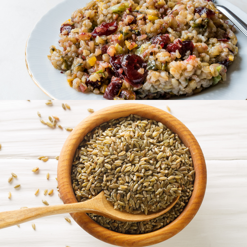 Aytac marka 500 gr Firik (Yeşil Buğday) gıda paketi, doğal yeşil buğday taneleri görünüyor.