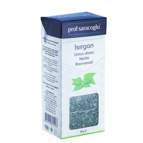 Nazlikoy Prof Saracoglu Isırgan Otu 80 Gr package featuring green nettle herb.