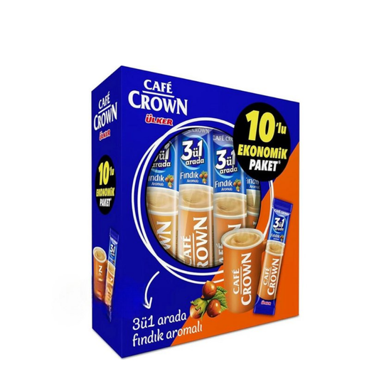 Ülker Cafe Crown Fındık Aromalı 3’ü 1 Arada Kahve 10X18Gr