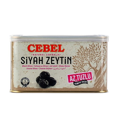 Cebel Az Tuzlu Gemlik Siyah Zeytin TENEKE 750 Gr