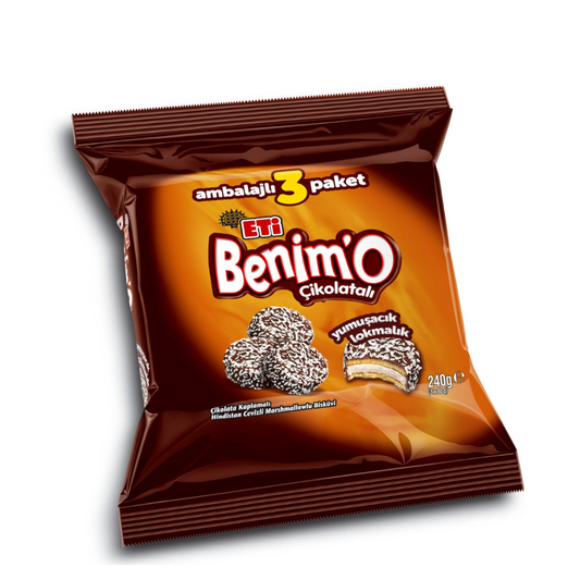 Eti Benimo Çikolata Kaplamalı Hindistan Cevizli Bisküvi 3’lü 240 Gr
