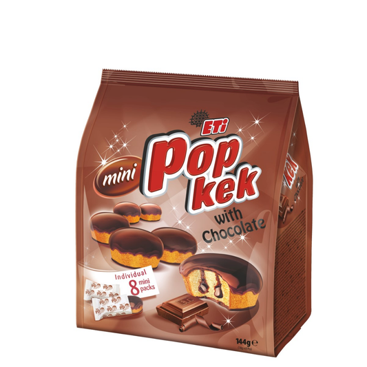 Eti Popkek Mini Çikolata Soslu Kakao Kaplamalı Kek 144 Gr