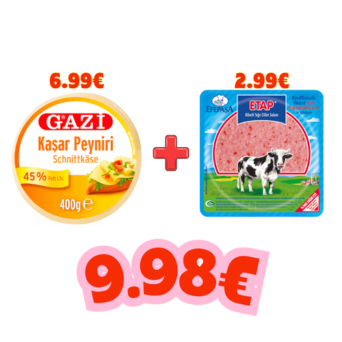 GAZİ Kaşar 400 Gr + ETAP Salam 200 Gr – Combi Paket