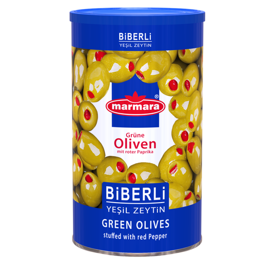Marmara Kırmızı Biber Dolgulu Yeşil Zeytin net 720 Gr