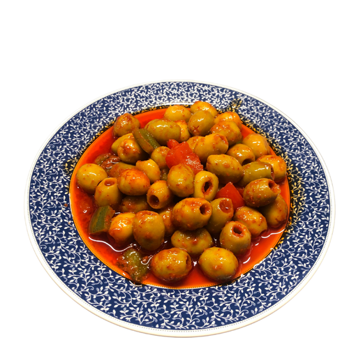 Sambal Sos Marineli Çekirdeksiz Yeşil Zeytin(TİRYAKİ) 1Kg