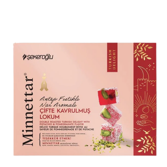 Şekeroğlu Antep Fıstıklı Nar Aromalı Çifte Kavrulmuş Lokum 300Gr