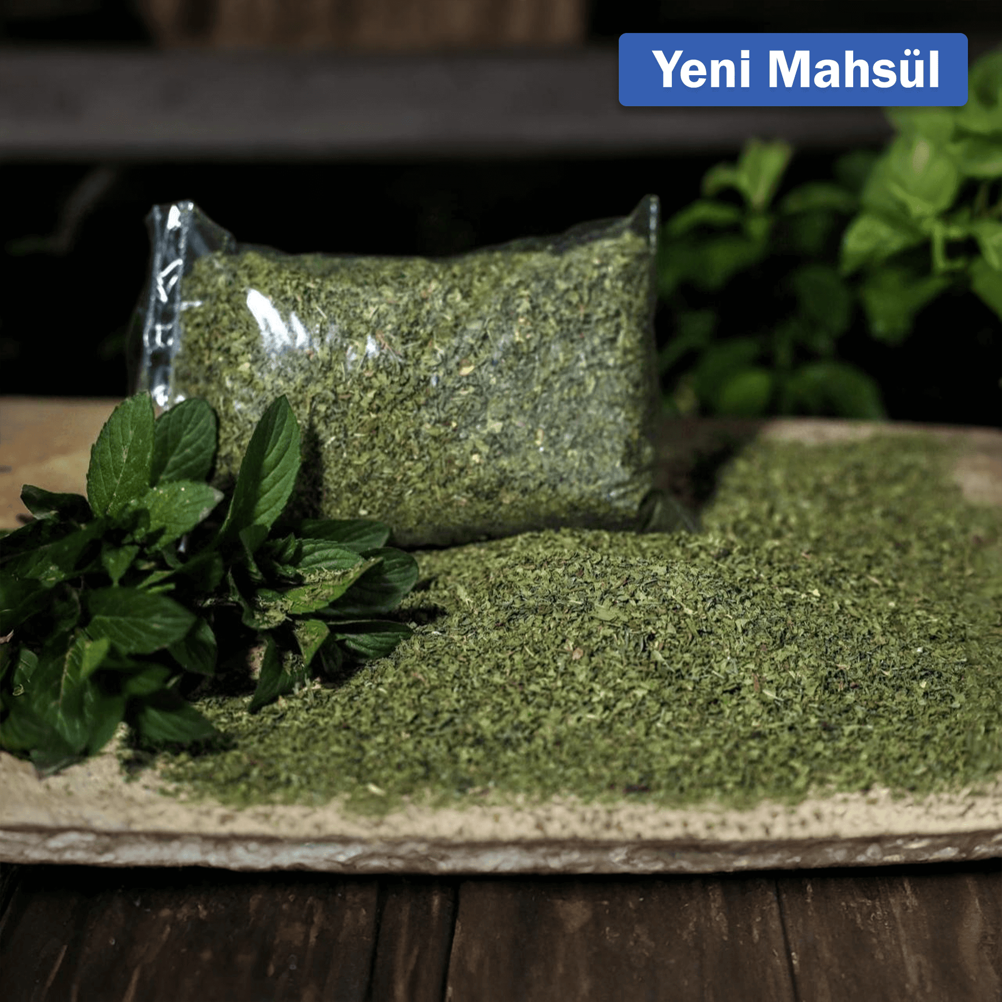 Nazlikoy kuru nane, 100 gram taze ve aromatik kuru nane yaprakları, doğal bitki baharat.